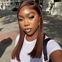 Huiwanyan Brown Straight Lace Front Wigs Human Hair 13X4 Hd Glueless Lace Frontal Human Hair Wigs For Black Women 180 Density C