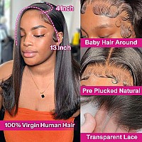 Huiwanyan Straight Wigs Human Hair Pre Plucked For Black Women 13X4 Hd Lace Front Wigs Glueless Wig 180 Density Frontal Wigs Hu