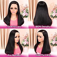 Huiwanyan Straight Wigs Human Hair Pre Plucked For Black Women 13X4 Hd Lace Front Wigs Glueless Wig 180 Density Frontal Wigs Hu