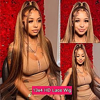 Queen Story Ombre Lace Front Wigs Human Hair 13X4 Hd Straight Lace Front Wigs 427 Honey Blonde Lace Front Wig Human Hair 180 D