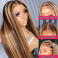 Queen Story Ombre Lace Front Wigs Human Hair 13X4 Hd Straight Lace Front Wigs 427 Honey Blonde Lace Front Wig Human Hair 180 D