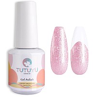 Tutuyu Mermaid Glitter Pink Gel Nail Polish 15Ml Uvled Soak Off Led Lamp Pink Sparkly Shimmer Gel Polish For Manicure Salon Nai