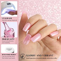 Tutuyu Mermaid Glitter Pink Gel Nail Polish 15Ml Uvled Soak Off Led Lamp Pink Sparkly Shimmer Gel Polish For Manicure Salon Nai