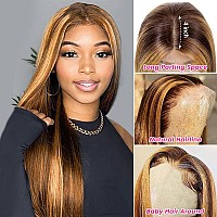 Queen Story 13X4 Hd Lace Front Wigs Human Hair Pre Plucked 427 Honey Blonde Lace Frontal Wigs Highlight Ombre Wigs Human Hair 1