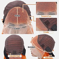 Fascara Lace Front Human Hair Wig 22Inch Ginger Orange Lace Front Wig 350 Color 180 Density Brazilian Virgin Human Hair Body Wa