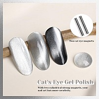 Tutuyu Crystal Cat Eye Gel Nail Polish 15Ml Holographic Galaxy Gel Polish Soak Off Uv Led Nail Lamp Magnetic Silver Shimmer Velv