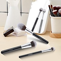 Energyluxury Makeup Brush Set With Pu Bag Includes Tapered Blush Brush Foundation Brush Kitten Paw Concealer Brush And Smal