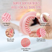 Exfoliating Silicone Body Scrubber Pro 2In1 Shower Scrubber For Body Care Lathers Well Silicone Loofah And Body Scrubber Exf