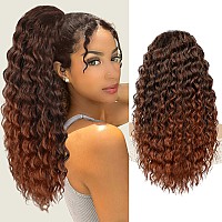 Aisi Beauty Curly Ponytail Extension Drawstring Ponytail Extension For Black Women Synthetic Curly Wavy 20 Inch Fake Clip In Pon