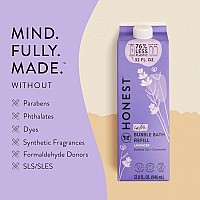 The Honest Company Foaming Bubble Bath Refill Carton Gentle For Baby Naturally Derived Tearfree Hypoallergenic Lavender