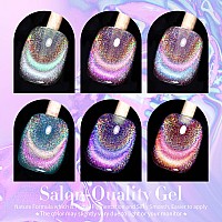 Born Pretty Magnetic Gel Nail Polish Holographic Glass Cat Magnetic Eye Gel Polish Nail Gel Soak Off Nail Art Salon Manicure Col