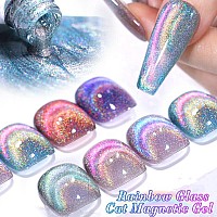 Born Pretty Magnetic Gel Nail Polish Holographic Glass Cat Magnetic Eye Gel Polish Nail Gel Soak Off Nail Art Salon Manicure Col