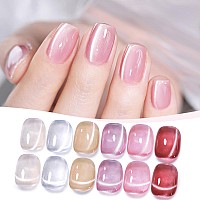 Born Pretty Magnetic Gel Nail Polish Water Light Cat Magnetic Eye Gel Jelly Pink Glass Crystal Magnetic Gel Polish Glitter Shimm