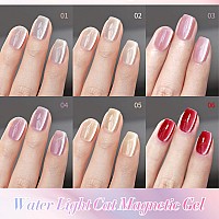 Born Pretty Magnetic Gel Nail Polish Water Light Cat Magnetic Eye Gel Jelly Pink Glass Crystal Magnetic Gel Polish Glitter Shimm