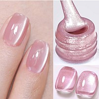 Born Pretty Magnetic Gel Nail Polish Water Light Cat Magnetic Eye Gel Jelly Pink Glass Crystal Magnetic Gel Polish Glitter Shimm