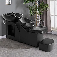 Artist Hand Shampoo Bowls For Salons With Chair Shampoo Barber Backwash Chair Ceramic Shampoo Bowl Sink Chair With Foot Pedal