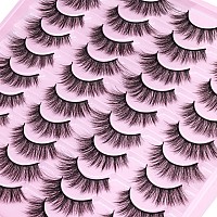 20 Pairs Lashes Wispy Faux Mink Lashes Fluffy 15Mm Cat Eye False Eyelashes Natural Look 3D Volume C Curl Strip Lashes Pack By Ki