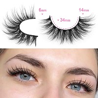 Kiromiro Lashes Wispy False Eyelashes Natural Look 14Mm Faux Mink Lashes Fluffy Short Cat Eye Spiky Lashes 3D Strip Lashes Pack