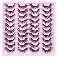 Kiromiro Lashes Wispy False Eyelashes Natural Look 14Mm Faux Mink Lashes Fluffy Short Cat Eye Spiky Lashes 3D Strip Lashes Pack