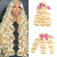 Seekomi 613 Body Wave Human Hair Bundles 12A Virgin Remy 24 26 28 Inch Blonde Human Hair Body Wave 3 Bundles Brazilian 613 Body