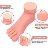 Buqikma Fake Foot Silicone Practice Foot Flexible Movable Model Manicure Tool For Nail Practice Soft Silicone Prosthetic For Hom