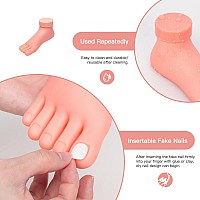 Buqikma Fake Foot Silicone Practice Foot Flexible Movable Model Manicure Tool For Nail Practice Soft Silicone Prosthetic For Hom