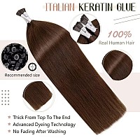 Laavoo I Tip Hair Extensions Human Hair Medium Brown Itip Human Hair Extensions Brown I Tips Hair Extensions Real Human Hair Col