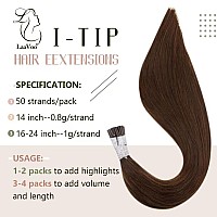 Laavoo I Tip Hair Extensions Human Hair Medium Brown Itip Human Hair Extensions Brown I Tips Hair Extensions Real Human Hair Col