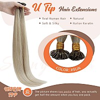 Sunny U Tip Hair Extensions Human Hair Balayage Blonde Utip Hair Extensions Ombre Cool Ash Grey To Platinum Blonde Balayage Kera