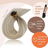 Sunny U Tip Hair Extensions Human Hair Balayage Blonde Utip Hair Extensions Ombre Cool Ash Grey To Platinum Blonde Balayage Kera