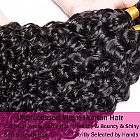 Seekomi Human Hair Bundles Brazilian 14 16 18 Inch Water Wave Human Hair Bundles 100 Unprocessed Virgin Water Wave 3 Bundles Hu