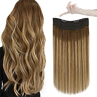 Easyouth Balayage Wire Hair Extensions Human Hair Blonde Wire Human Hair Extensions Medium Brown Fading To Honey Blonde Mixed Me