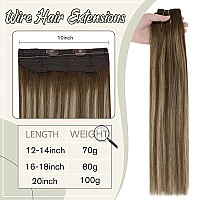 Easyouth Balayage Wire Hair Extensions Human Hair Blonde Wire Human Hair Extensions Medium Brown Fading To Honey Blonde Mixed Me