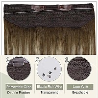 Easyouth Balayage Wire Hair Extensions Human Hair Blonde Wire Human Hair Extensions Medium Brown Fading To Honey Blonde Mixed Me