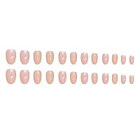 Magrace Press On Nails Short Almond Fake Nails French Tips False Nails With Designs 24 Pcs Stick On Nails For Women