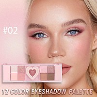 12 Colors Nude Natural Pink Matte Shimmer Eyeshadow Palette For Eye Makeuphigh Pigmented Brown Eye Shadow Primers Powder Palet