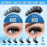 Eyelash Clusters Fluffy 60P80P Lash Clusters Thick 280Pcs C Curl 1520Mm Cluster Eyelash Extensions Diy At Home Individual Lash