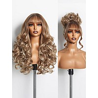 Gorgius Highlight Wigs With Bang Body Wave Wig Natural Highlights Glueless Wavy Wig Crafted With Stylearchive Technology Premi