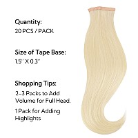 Hotbanana Tape In Hair Extensions 12 Inch 20Pcs 40G Platinum Blonde Tape In Hair Extensions Human Hair Tape Hair Extensions Str