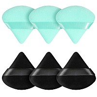 Pimoys 6 Pieces Powder Puff Face Soft Triangle For Loose Powder Velour Makeup Blender Sponge Set Setting Powder Puff Beauty Mak