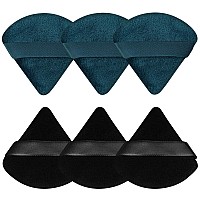 Pimoys 6 Pieces Powder Puff Face Triangle Makeup Puff For Loose Powder Setting Powder Soft Foundation Sponge Makeup Blender Spon