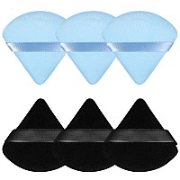 Pimoys 6 Pieces Powder Puff Triangle Makeup Puffs For Face Powder Setting Powder Cosmetic Foundation Blending Sponge Beauty Make