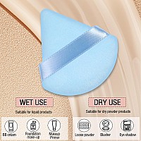 Pimoys 6 Pieces Powder Puff Face Soft Triangle Makeup Puff For Loose Powder Setting Powder Velour Makeup Blender Sponge Set Bea