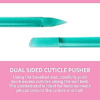 Bona Fide Beauty Glass Cuticle Pusher 1Pc Green Manicure Stick With Case Dualended Cuticle Remover