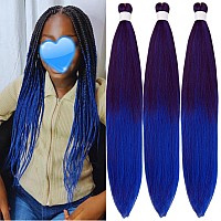 Blue Braiding Hair Pre Stretched Kanekalon Pre Stretched Braiding Hair Box Braids Braiding Hair Extensions