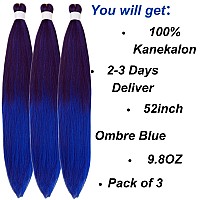 Blue Braiding Hair Pre Stretched Kanekalon Pre Stretched Braiding Hair Box Braids Braiding Hair Extensions