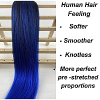 Blue Braiding Hair Pre Stretched Kanekalon Pre Stretched Braiding Hair Box Braids Braiding Hair Extensions