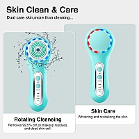 Umickoo Face Scrubber Exfoliatorfacial Cleansing Brush Rechargeable Ipx7 Waterproof With 5 Brush Headselectric Face Spin Brush