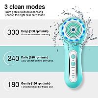 Umickoo Face Scrubber Exfoliatorfacial Cleansing Brush Rechargeable Ipx7 Waterproof With 5 Brush Headselectric Face Spin Brush