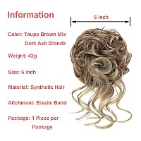 Kethbe Messy Bun Hair Piece Tousled Updo Hair Buns Extension Elastic Hair Band Hair Pieces Curly Hair Bun Scrunchie For Women T